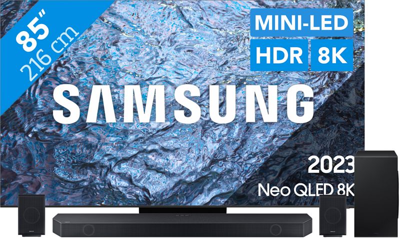 Foto van Samsung neo qled 8k 85qn900c (2023) + soundbar