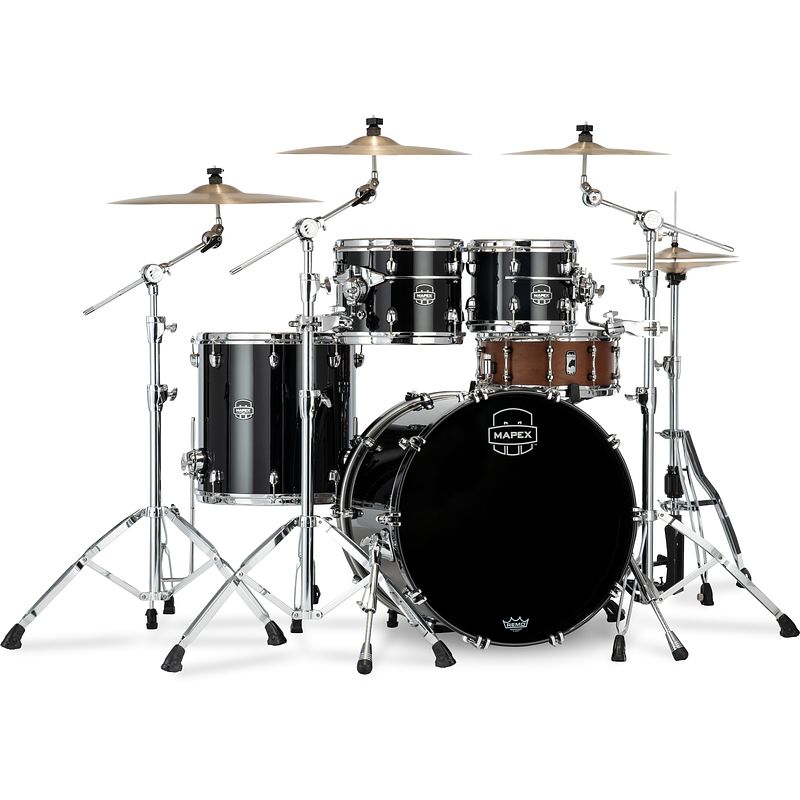 Foto van Mapex se529xbpb saturn evolution birch stage rock piano black 4d. shellset