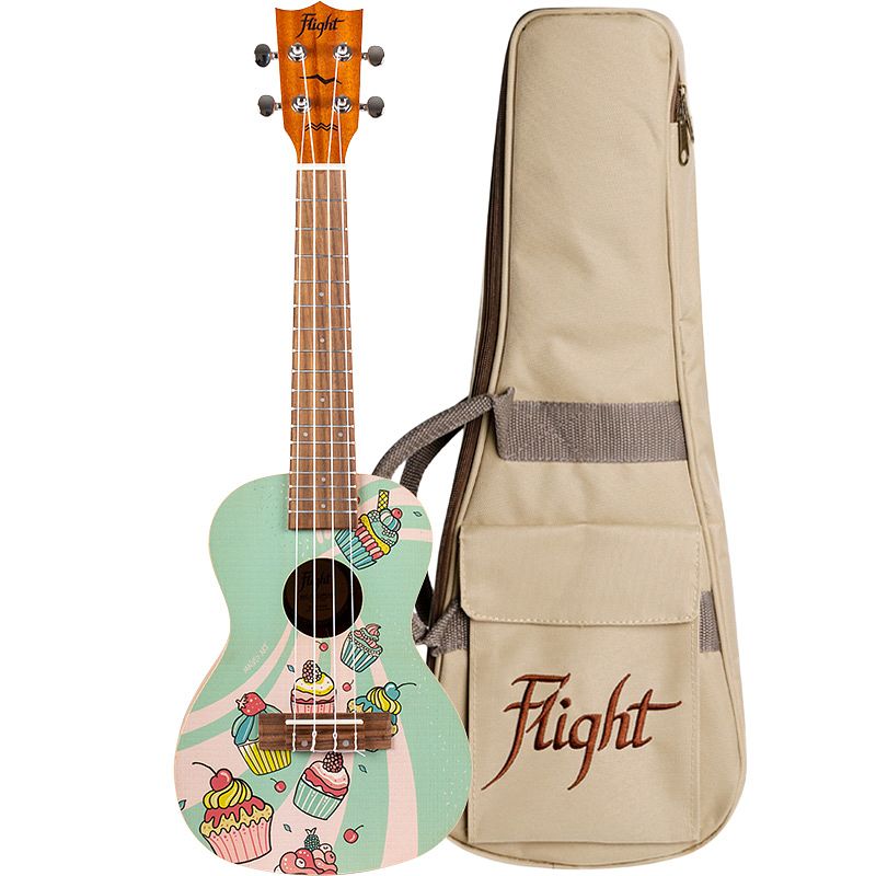 Foto van Flight art series auc-33 cupcake concert ukelele met gigbag