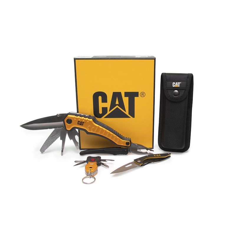 Foto van Cat geschenkset multi-tool, mes en sleutelhanger.