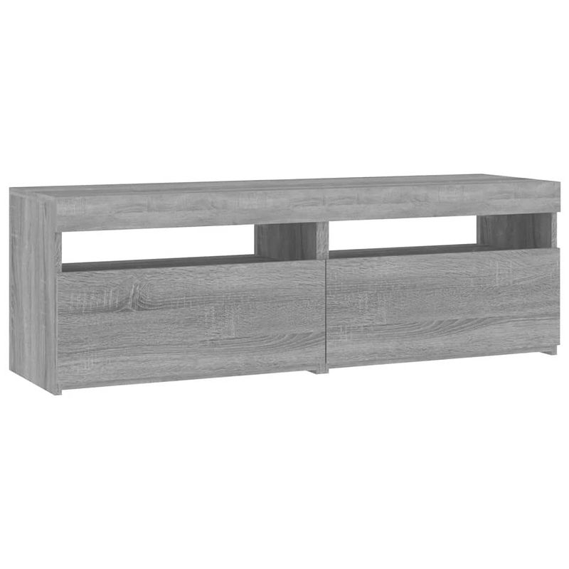 Foto van The living store tv-meubels - led-verlichting - grijs sonoma eiken - 60 x 35 x 40 cm - bewerkt hout