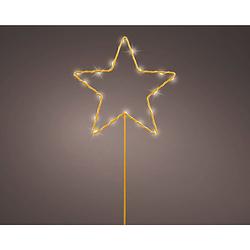 Foto van Lumineo - microled stake b19.5h35 cm goud/wwt kerst