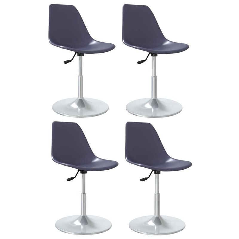 Foto van The living store draaibare eetstoelen - lila - pp - verchroomd metaal - 46 x 56 x (74-88) cm - set van 4