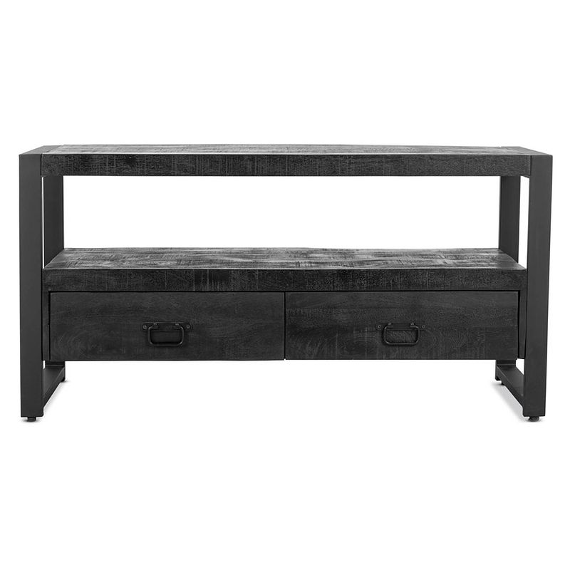 Foto van Benoa britt 2 drawer tv cabinet black 100 cm