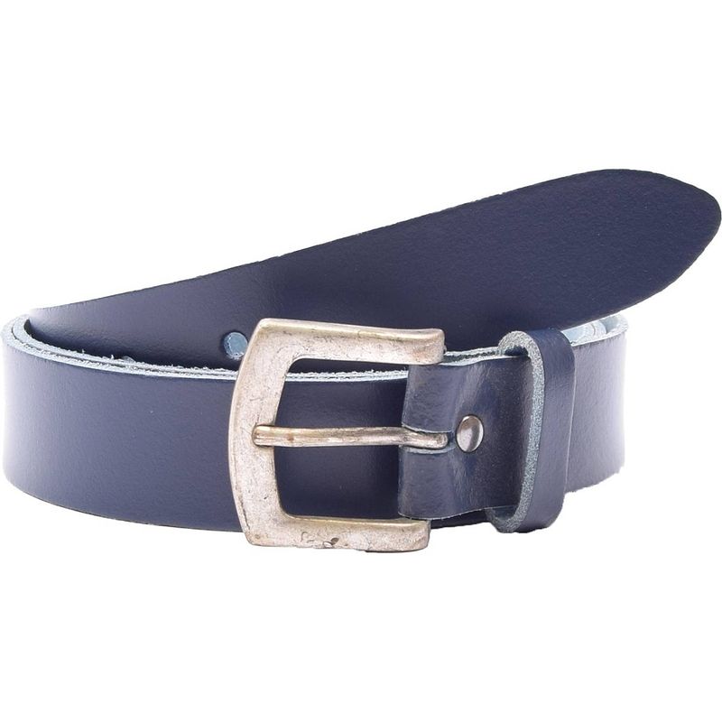 Foto van Riem - riemen - navy blue- 3 cm - unisex - 100% leren - leder - riem maat 105