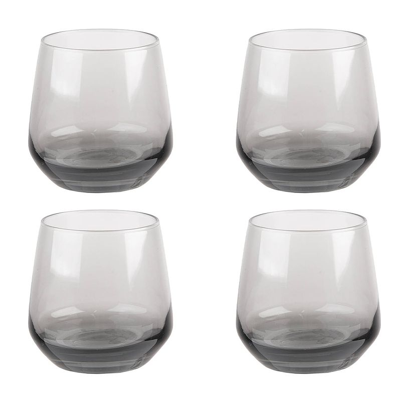 Foto van Haes deco - waterglas, drinkglas set van 4 glazen - inhoud glas 310 ml / ø 7x9 cm