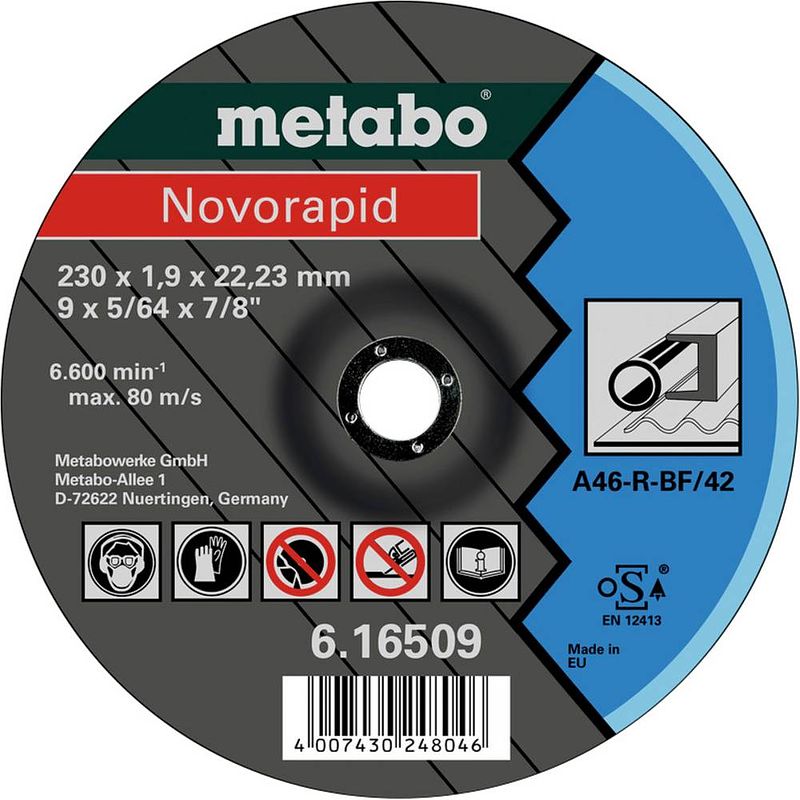 Foto van Metabo 616509000 doorslijpschijf gebogen 22.23 mm 25 stuk(s)