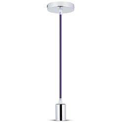 Foto van V-tac hanglamp vt-7338 e27 60w 100 x 6 cm staal paars/chroom