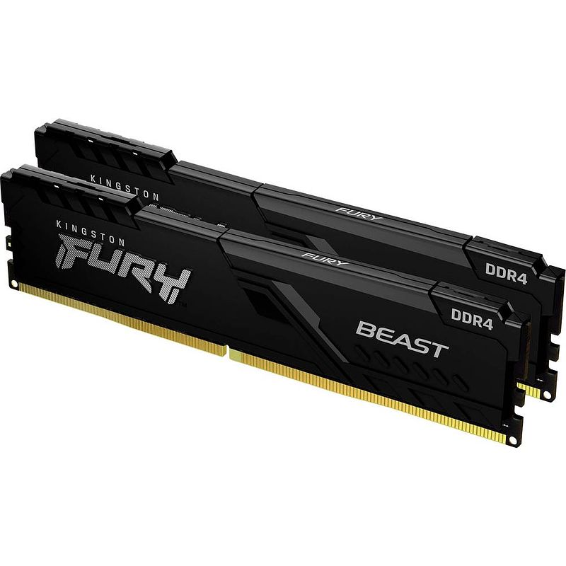 Foto van Kingston fury beast werkgeheugenset voor pc ddr4 32 gb 2 x 16 gb 3600 mhz 288-pins dimm cl18 kf436c18bbk2/32