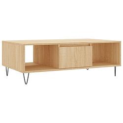 Foto van Vidaxl salontafel 104x60x35 cm bewerkt hout sonoma eikenkleurig