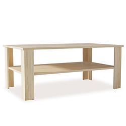 Foto van The living store salontafel - hout - 100 x 59 x 42 cm - eiken