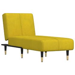 Foto van The living store verstelbare chaise longue - geel fluweel - 55 x 140 x 70 cm - multifunctioneel