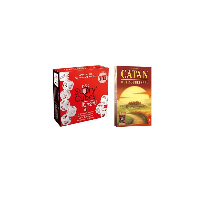 Foto van Spellenbundel - dobbelspel - 2 stuks - rory's story cubes heroes & catan