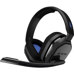 Foto van Astro a10 over ear headset kabel gamen stereo grijs, blauw volumeregeling, microfoon uitschakelbaar (mute)