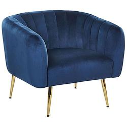 Foto van Beliani laconia - fauteuil-blauw-fluweel