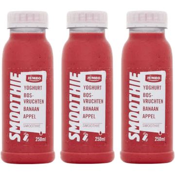 Foto van Jumbo verse smoothie yoghurt, bosvruchten, banaan & appel 3 x 250ml