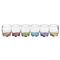 Foto van Set van 6x stuks drinkglazen/waterglazen kleurenmix 310 ml - drinkglazen