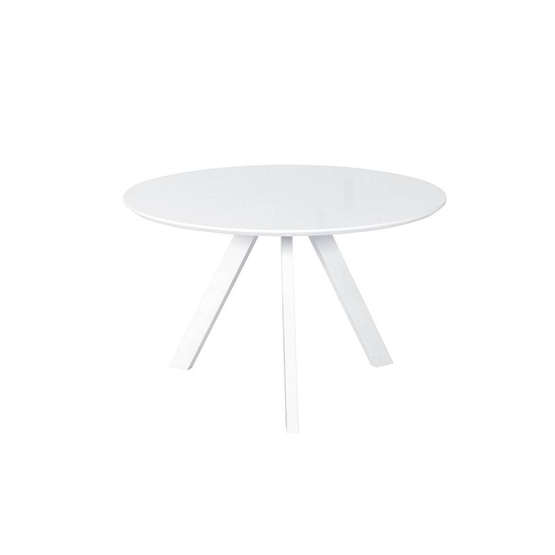 Foto van Eettafel rond ronsi wit 120cm ronde eettafel