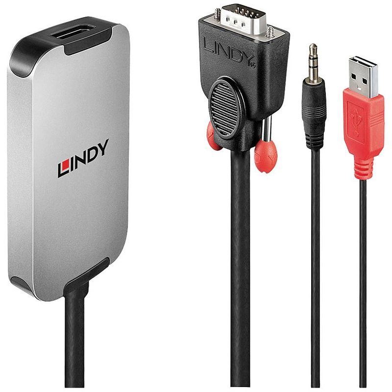 Foto van Lindy av converter 38296 [jackplug, usb, vga - displayport] 1920 x 1080 pixel