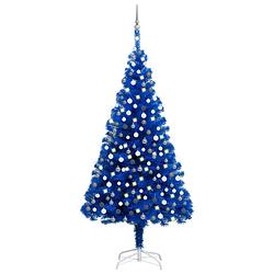 Foto van Vidaxl kunstkerstboom met led's en kerstballen 240 cm pvc blauw