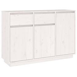 Foto van Vidaxl dressoir 110x34x75 cm massief grenenhout wit