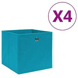 Foto van Vidaxl opbergboxen 4 st 28x28x28 cm nonwoven stof babyblauw