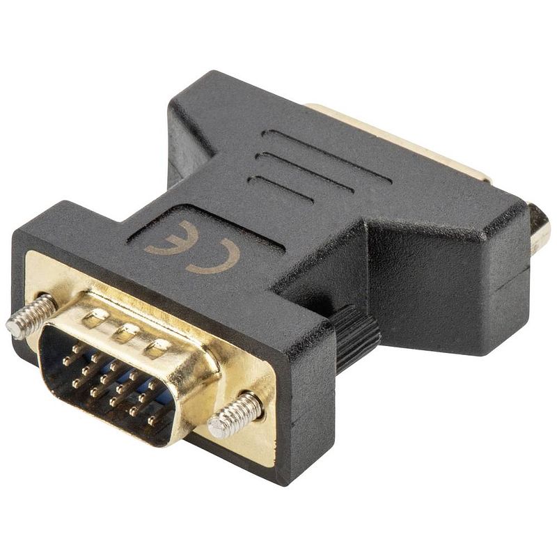 Foto van Digitus ak-320505-000-s dvi / vga adapter [1x dvi-bus 24+5-polig - 1x vga-stekker] zwart