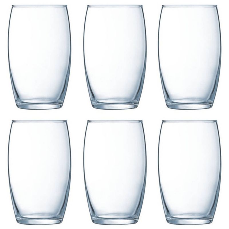 Foto van Set van 6x stuks tumbler waterglazen 360 ml van glas - drinkglazen