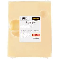 Foto van 3 voor € 6,00 | jumbo franse emmentaler harde kaas 45+ ca. 140g aanbieding bij jumbo