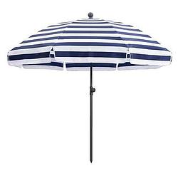 Foto van Strandparasol deauville - blauw/wit - ø200 cm - leen bakker