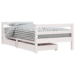 Foto van Vidaxl kinderbedframe met lades 80x160 cm massief grenenhout wit