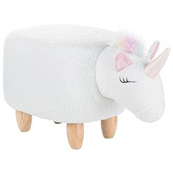 Foto van Beliani unicorn - hocker-wit-polyester