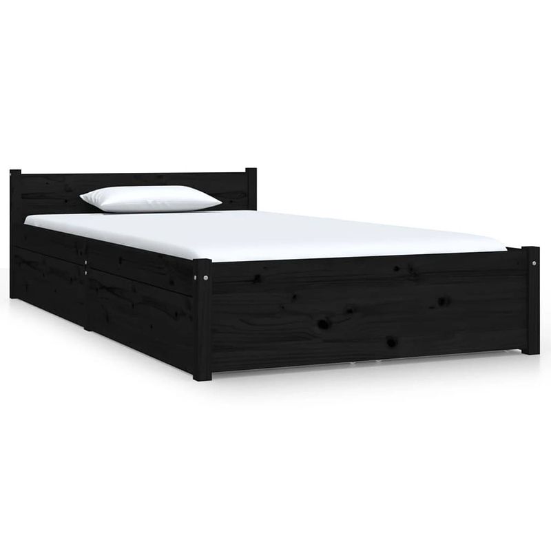 Foto van The living store bedframe grenenhout - bedframe - 205.5 x 95.5 x 51 cm - ken- opbergfunctie