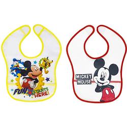 Foto van Disney slabbetjes mickey mouse 40 x 41 cm eva geel/rood 2 stuks