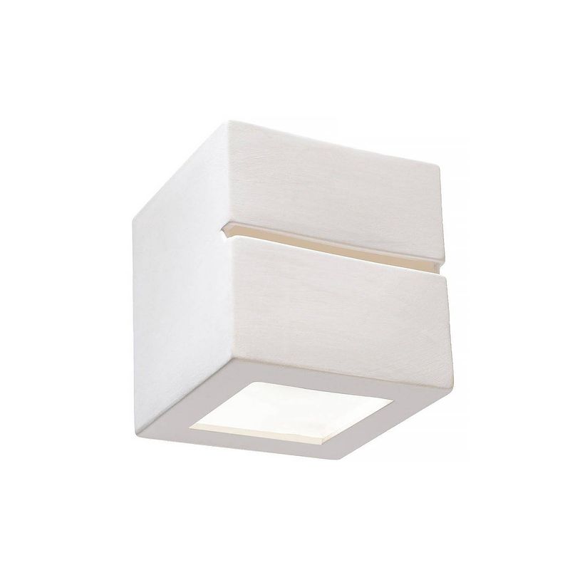 Foto van Sollux wandlamp leo line e27 gips wit