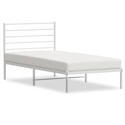 Foto van The living store bedframe classic staal - 207 x 95 x 90 cm - wit