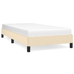 Foto van The living store bedframe - crème - 193 x 93 x 25 cm - stof - multiplex - geschikt voor 90 x 190 cm matras