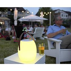 Foto van Megatron mt69083 spika led-tafellamp met luidspreker voor buiten 10 w rgbw wit