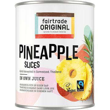 Foto van Fairtrade original ananas schijfjes 565g bij jumbo