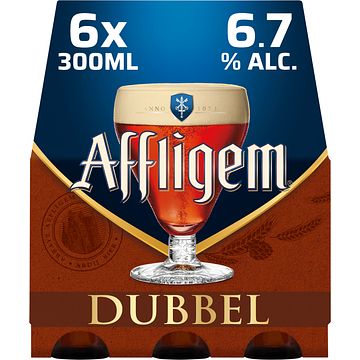 Foto van 2e halve prijs | affligem dubbel bier fles 6 x 300ml aanbieding bij jumbo