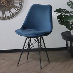 Foto van Eetkamerstoel viga blauw velvet (voorbestelling)