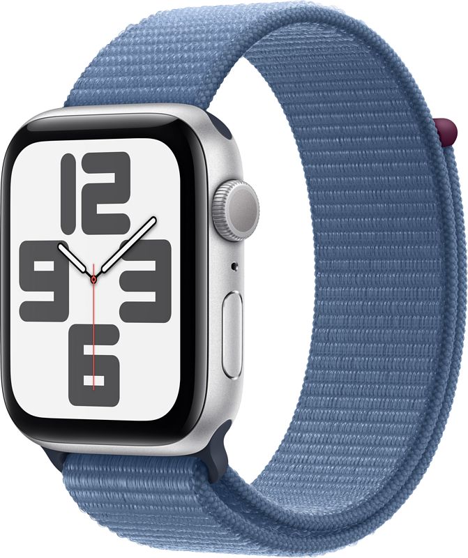 Foto van Apple watch se (2022) 44mm zilver aluminium sport loop