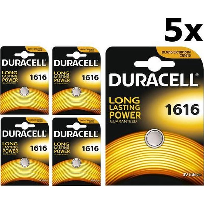 Foto van 5 stuks duracell cr1616 lithium batterij