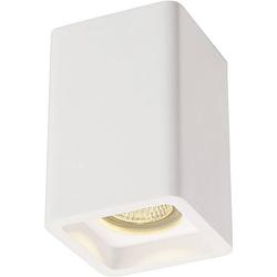 Foto van Slv 148004 plastra plafondlamp halogeen, spaarlamp, led gu10 35 w wit