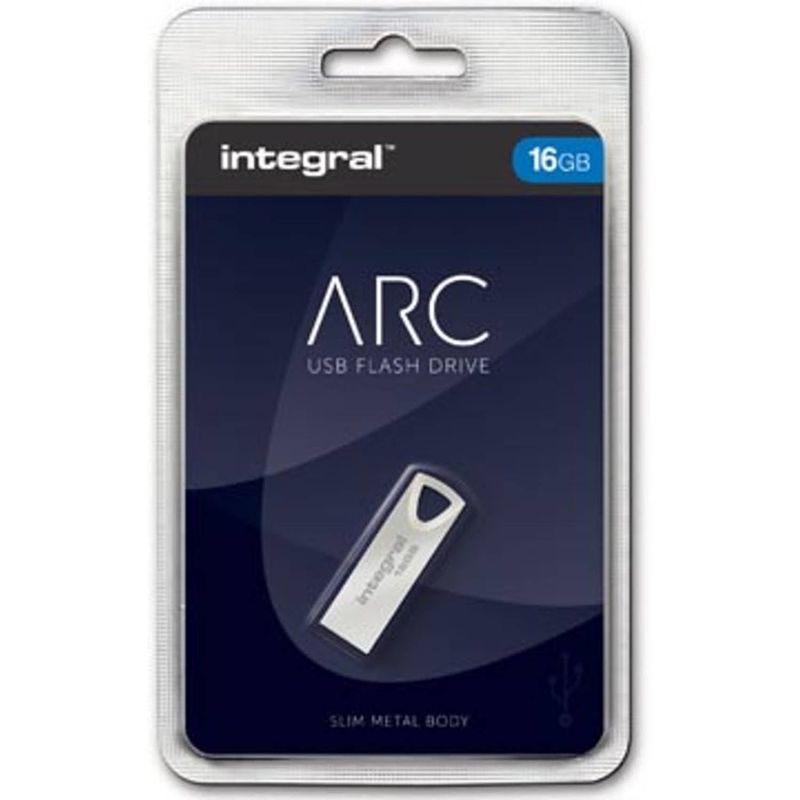 Foto van Integral arc usb stick 2.0, 16 gb, zilver