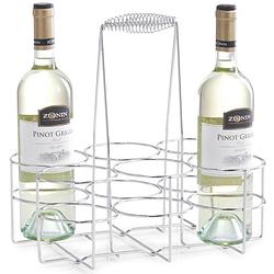 Foto van 1x zilver wijnflesrek/wijnrekken staand voor 6 flessen 31 cm - wijnrekken