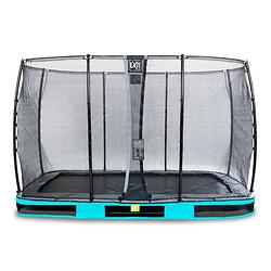 Foto van Exit elegant inground trampoline 244x427cm met economy veiligheidsnet - blauw