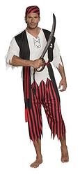 Foto van Boland piraat jack kostuum heren rood/wit/zwart maat 50/52/54