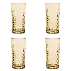 Foto van Haes deco - waterglas, drinkglas set van 4 glazen - inhoud glas 280 ml / ø 7x15 cm