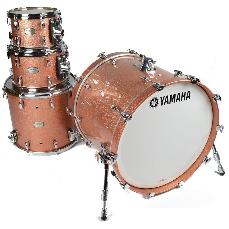 Foto van Yamaha jamjazzpcs absolute hybrid maple jazz pink champagne sparkle 4d. shellset